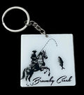 Cowboy fishing keychain